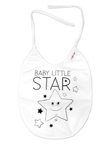 Baby nellys nagy baby little star vízhatlan előke, 24 x 23 cm - fehér