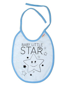 Baby nellys nagy baby little star vízhatlan előke, 24 x 23 cm - világoskék