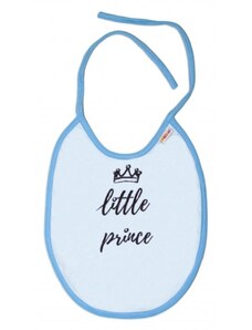Vízálló előke Baby Nellys big Kicsi herceg, 24 x 23 cm - Szent kék