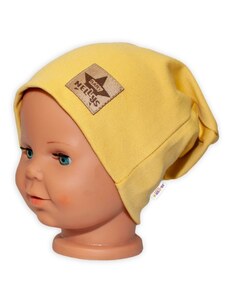 Baby Nellys Kézzel készített Gyermek funkcionális kalappal dupla szegély - mustár