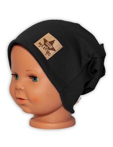 Baby Nellys Kézzel készített Gyermek funkcionális kalappal dupla szegély - fekete