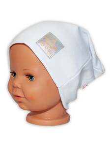 Baby Nellys Kézzel készített Gyermek funkcionális kalappal dupla szegély - fehér