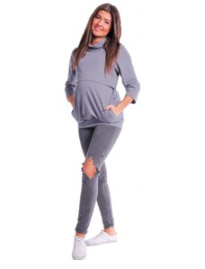 Be MaaMaa Terhesség és szoptatás tréningruha póló - metálszürke