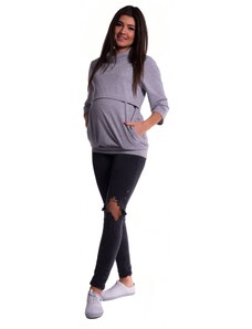 Be MaaMaa Terhesség és szoptatás tréningruha póló - szürke kiemelés