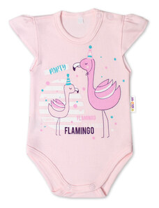 Baby Nellys Pamut baby test, cr. ujj, Flamingó - Szent rózsaszín