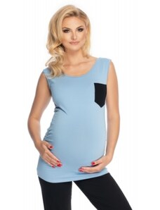 Be MaaMaa Terhesség, ápoló pizsama 3/4 - kék, fekete