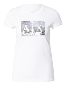 ARMANI EXCHANGE Póló ezüst / fehér