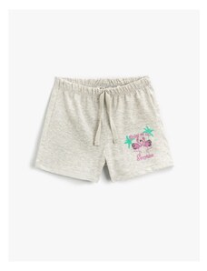 Koton Flamingo Printed Cotton Shorts with Tie Waist