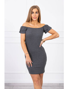 Kesi Ribbed dress with graphite pleats
