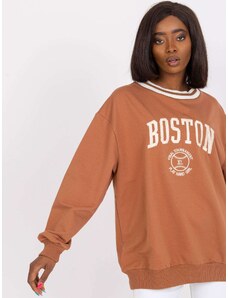 FANCY Világosbarna pulóver Louna "Boston" felirattal -FA-BL-7636.46P-light brown