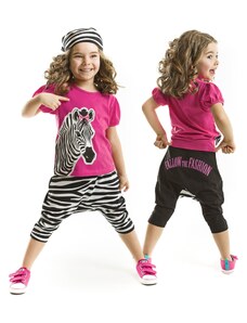 Denokids Zebra Fashion Girls póló Capri rövidnadrág szett