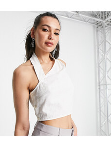 4th & Reckless Tall twist back top co ord in white