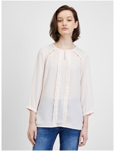 Cream blouse with three-quarter sleeves CAMAIEU - Ladies