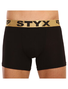 Fekete long férfi boxeralsó Styx / KTV sport gumi - arany gumi