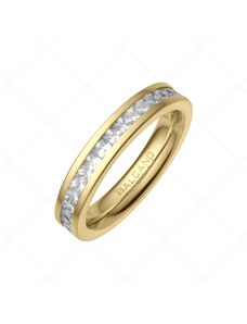 BALCANO - Grazia / Nemesacél gyűrű, cirkónia drágakővel, 18K arany bevonattal