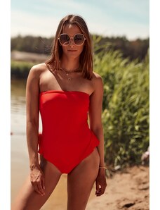 FASARDI Red pleated swimsuit