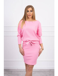 Kesi Dress with tie at the waist light pink
