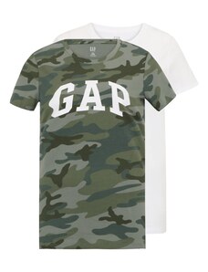 Gap Tall Póló khaki / smaragd / sötétzöld / fehér