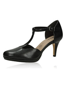 Tamaris női ízléses magassarkú cipő - fekete