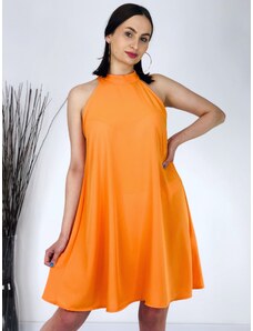 Webmoda Női narancssárga ruha nyakban rögzítéssel