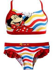 DISNEY Piros kétrészes fodros fürdőruha Minnie Mouse