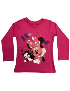 Setino Hosszú ujjú lányos trikó - Minnie Mouse sötét rózsaszín
