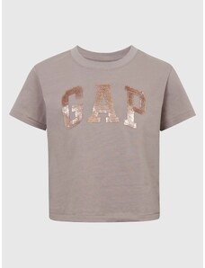GAP Kids T-shirt organic logo sequins - Girls