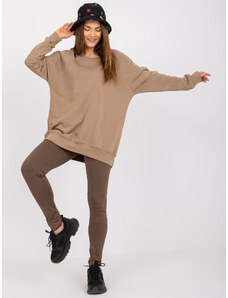 BASIC Bézs színű női oversize pulóver EM-BL-U623.63P-beige