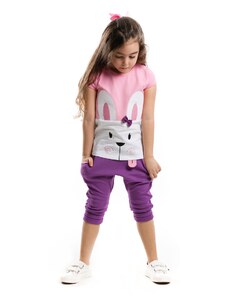 mshb&g Mushi Girl's T-shirt Capri Shorts Set with Rabbit Leggings