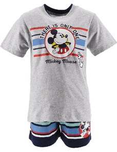 Szürke-kék szett Mickey Disney póló és rövidnadrág