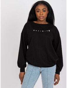 BASIC Fekete női pulóver felirattal EM-BL-536 / 3,76-fekete