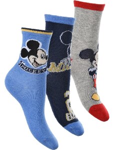 Disney Mickey fiú háromcsomagos zokni - kék / kék / szürke