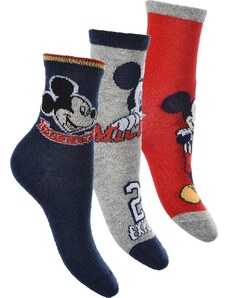 Disney Mickey fiú háromcsomagos zokni - kék / szürke / piros