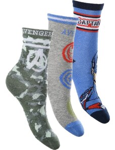 Marvel Avengers háromcsomagos zokni - szürke / szürke / kék