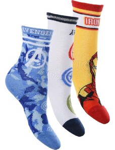 Marvel Avengers háromcsomagos zokni - kék / fehér / sárga