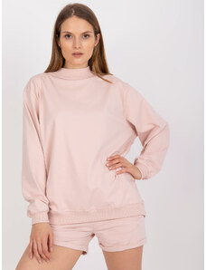 BASIC FEEL GOOD Világos rózsaszín oversize garbó pulóver -AP-BL-A-R001-világos rózsaszín