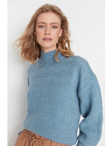 Trendyol Blue puha textúrájú alap kötöttáru pulóver