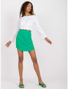 Fashionhunters Green miniskirt RUE PARIS with high waist