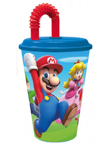 Super Mario szívószálas pohár