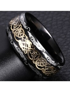 IZMAEL Ornament Gyűrű-Fekete/Arany/52mm KP17127
