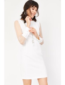 Lafaba női fehér csipke mini ceruza ruha