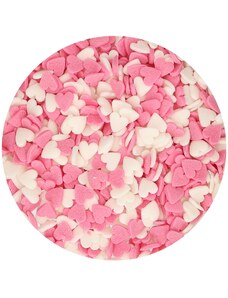 Funcakes Fehér - rózsaszín dekor szívecskék 60 g