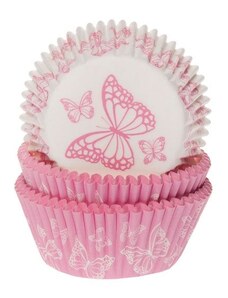 House of Marie Muffin papír kosárkák - rózsaszín pillangós 50 db