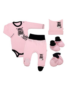 Baby nellys 5 darabos készlet újszülött kis zebra - rózsaszín