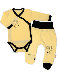Baby nellys 2 darabos body készlet hosszú ujj + láb nélküli kezeslábas, sárga - baby little star 50 (0-1 m) 50 (0-1 m) 50 (0-1 m) 50 (0-1 m) 50 50 (0-1 m)