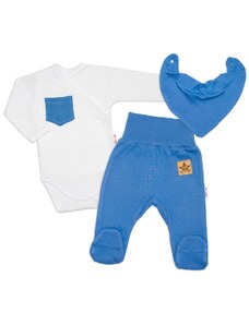 Baby nellys 3-darabos szett: body zsebbel és hosszú ujjakkal, kendő, nadrág, kék, fehér 50 (0-1 m) 50 (0-1 m) 50 (0-1 m) 50 (0-1 m) 50 (0-1 m) 50 (0-1 m)