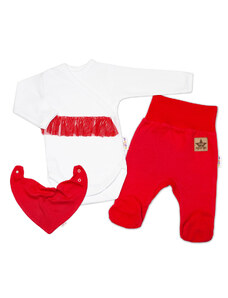 Baby nellys 3-darabos szett: body zsebbel és hosszú ujjakkal, kendő, nadrág, piros, fehér 50 (0-1 m) 50 (0-1 m) 50 (0-1 m) 50 (0-1 m) 50 (0-1 m) 62 (2-3 m)