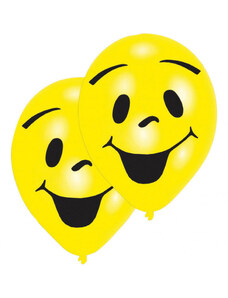 Emoji Sunny Smile léggömb, lufi 8 db-os 10 inch (25,4cm)
