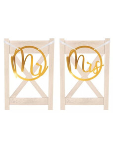 Esküvő Mr és Mrs felirat székre