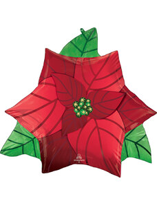 Karácsony Mikulásvirág fólia lufi 66 cm